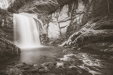 Jesse Merrell, Looking Glass Falls in Winter, Pisgah National Forest, NC